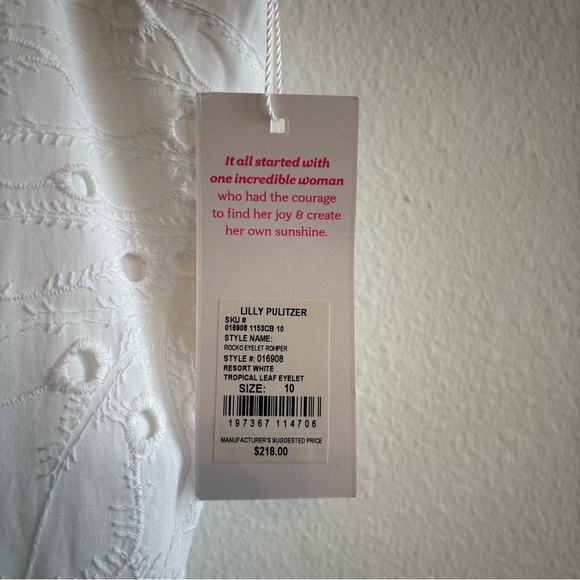 NWT Lily Pulitzer Rocko Eyelet Romper Ruffled Skirt 100% Cotton White Size 10 - Picture 6 of 14